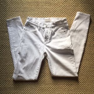Madewell 9” High Rise “Skinny Skinny” white jeans